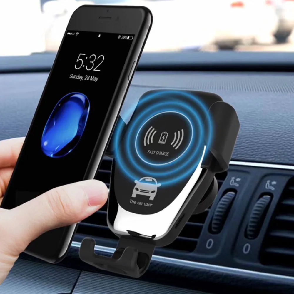 10W QI Wireless Charger Car Mount Holder Stand