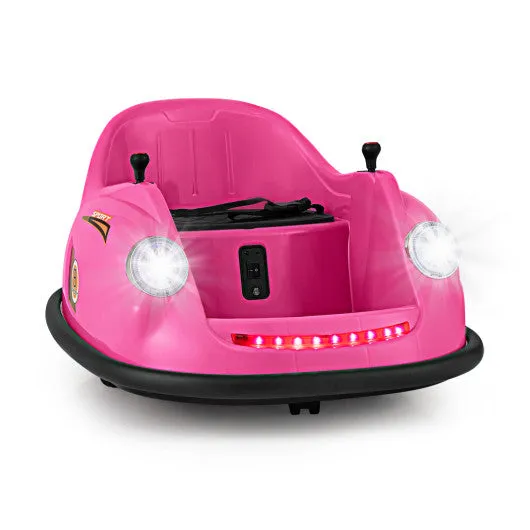 12V Electric Kids Ride on Bumper Car Battery Powered Bumping Car with Remote Control-Pink