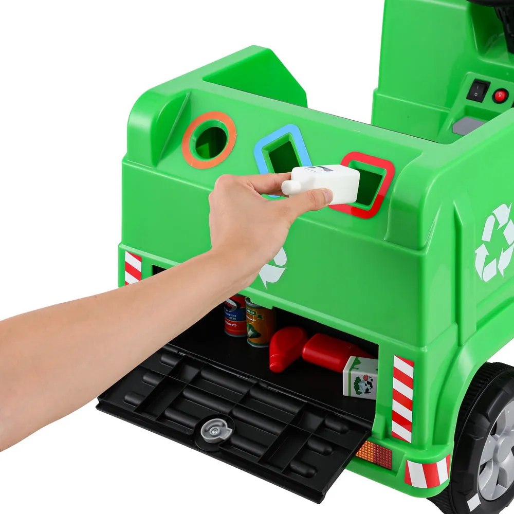 12V Green Kids Ride On Garbage Truck with Remote & Seat Belt – Rigo