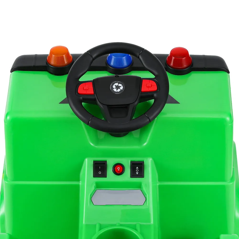 12V Green Kids Ride On Garbage Truck with Remote & Seat Belt – Rigo