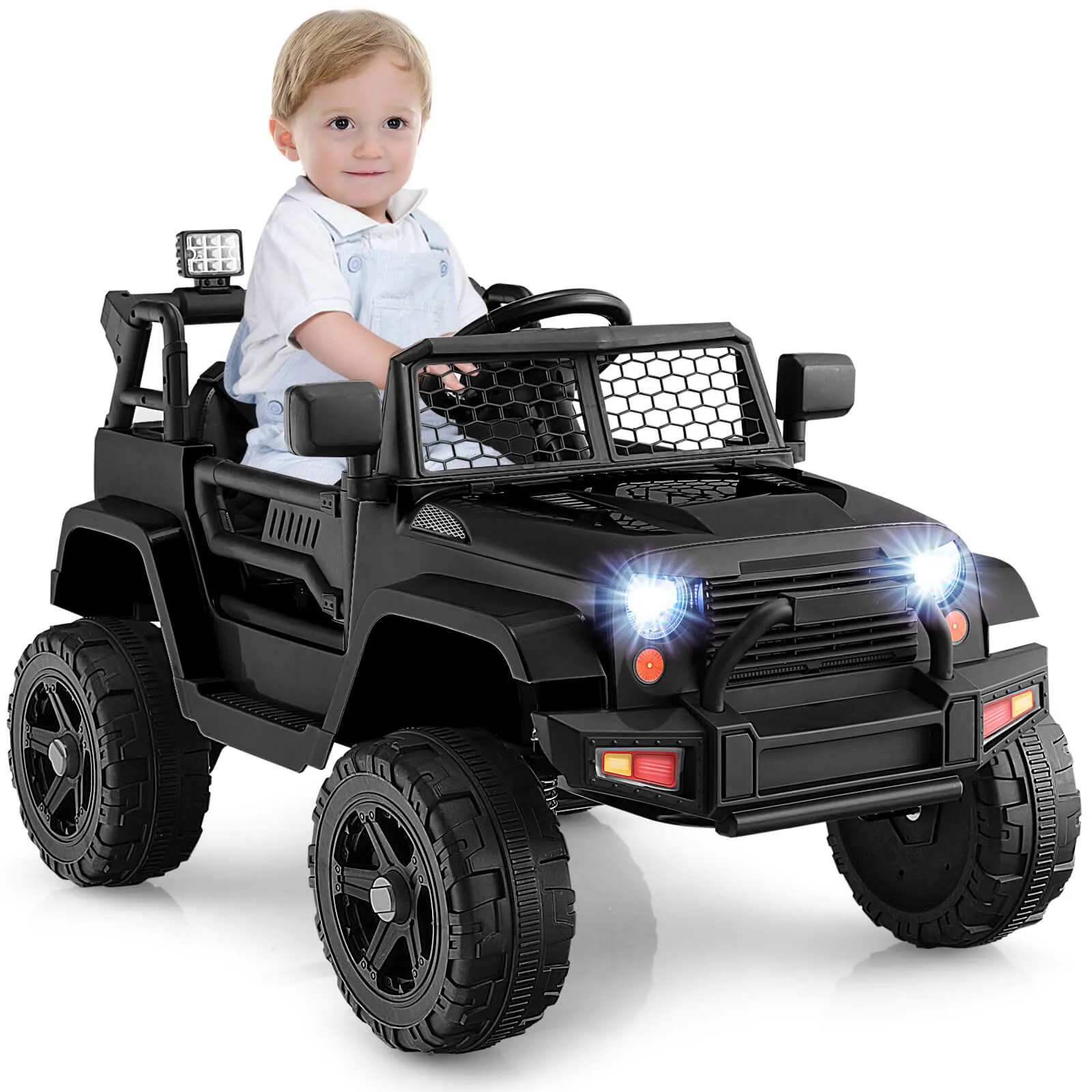 12V Kids Ride on Car with Remote Control and Music-Black