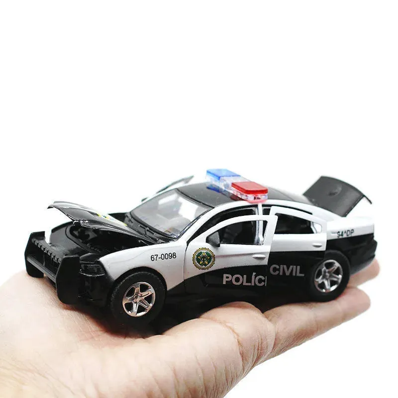 1:32 Diecast Dodge Charger Police Car with Lights, Sounds & Opening Doors