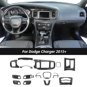 15pcs/set Full Set Interior Cover Trim Decor Kit For Dodge Charger 2015  Carbon Fiber｜CheroCar