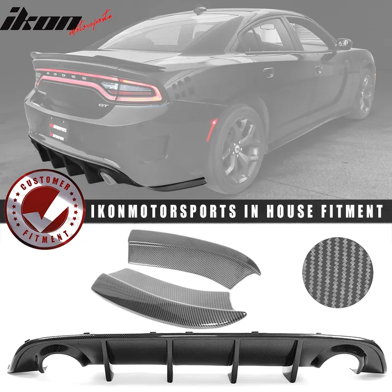 2015-2023 Dodge Charger Rear Bumper Diffuser   Side Aprons Lip CFL