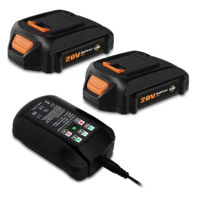 20V 4.0Ah WA3575 Compact Batteries with Charger Combo Replacement for WORX 20V Battery and Charger Kit WA3742 WA3520 WA3525 WA3575 Battery and Charger