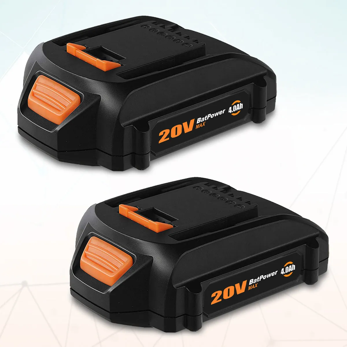 20V 4.0Ah WA3575 Compact Batteries with Charger Combo Replacement for WORX 20V Battery and Charger Kit WA3742 WA3520 WA3525 WA3575 Battery and Charger