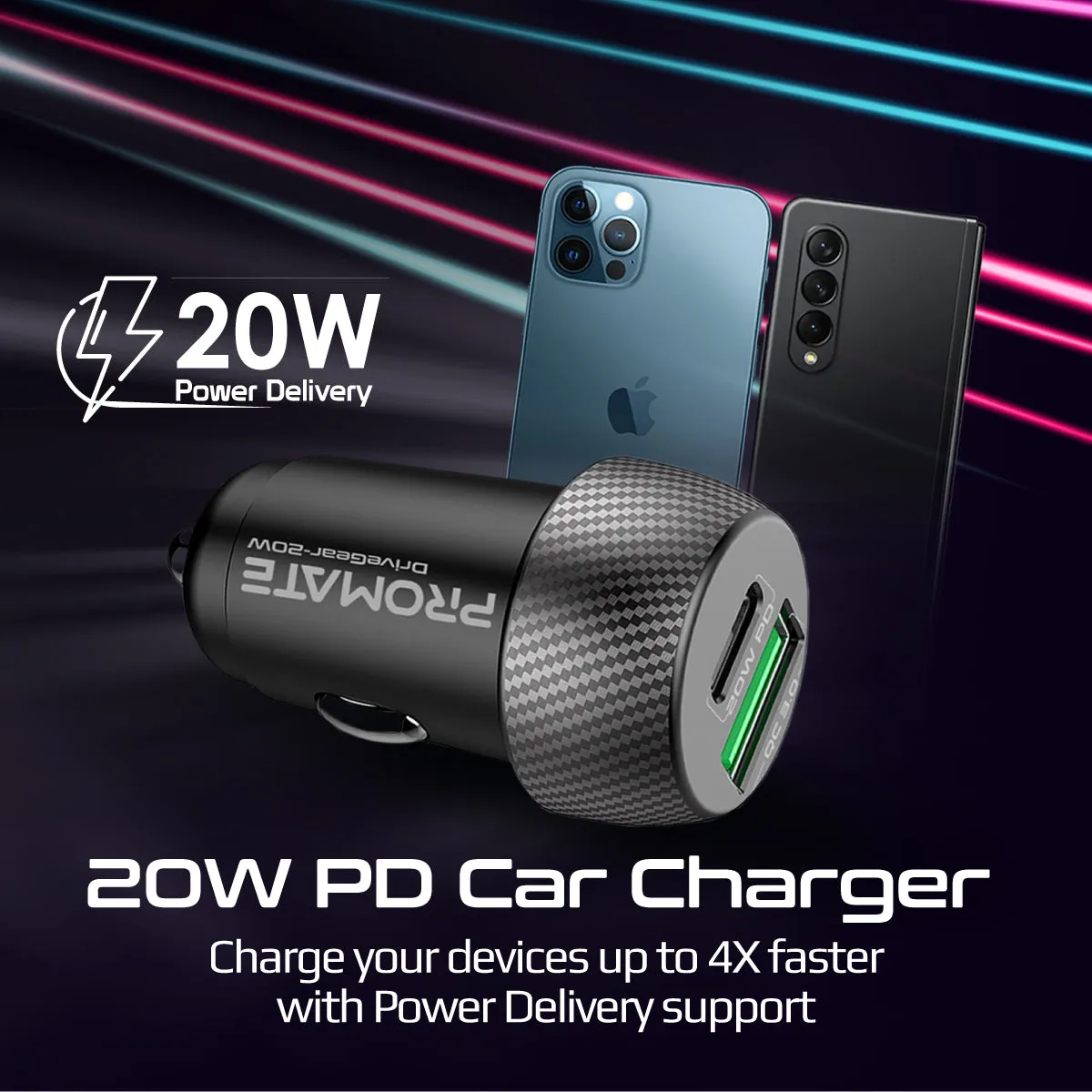 20W Quick Charging Mini Car Charger