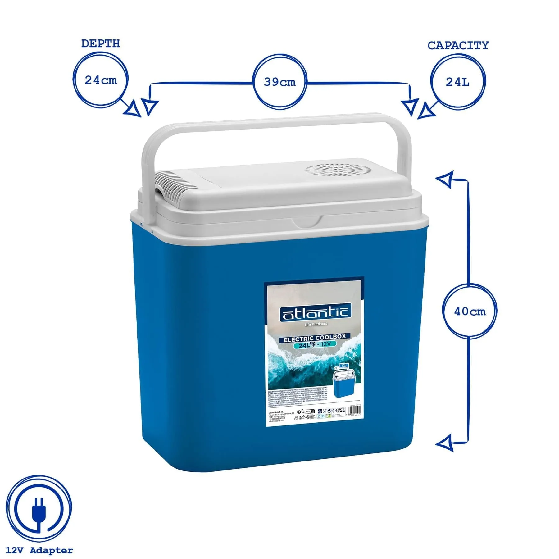 24L 12V Electric Cool Box - By Atlantic