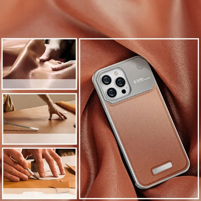 2in1 Aluminum Alloy Aromatherapy Magnetic Perfume Cooling Leather Phone Case For iPhone