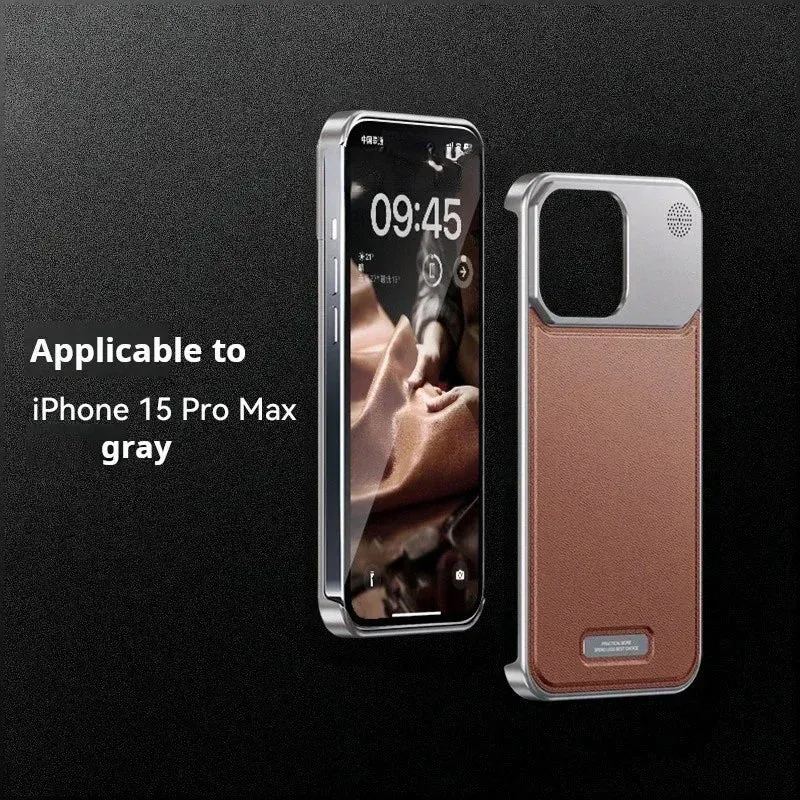 2in1 Aluminum Alloy Aromatherapy Magnetic Perfume Cooling Leather Phone Case For iPhone