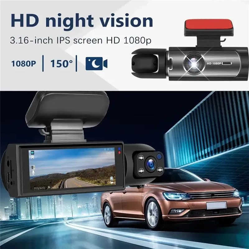 360° Dual View Car Dash Camera with 32GB Card