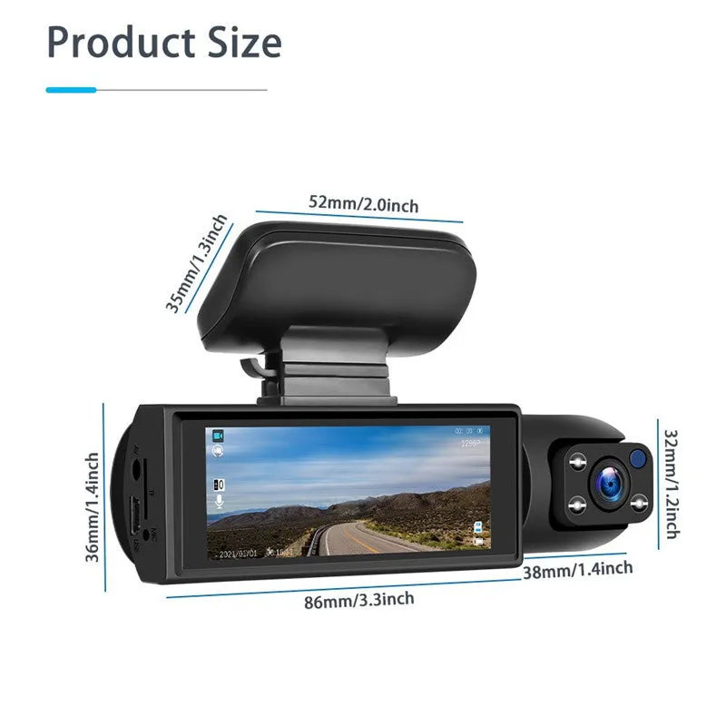 360° Dual View Car Dash Camera with 32GB Card