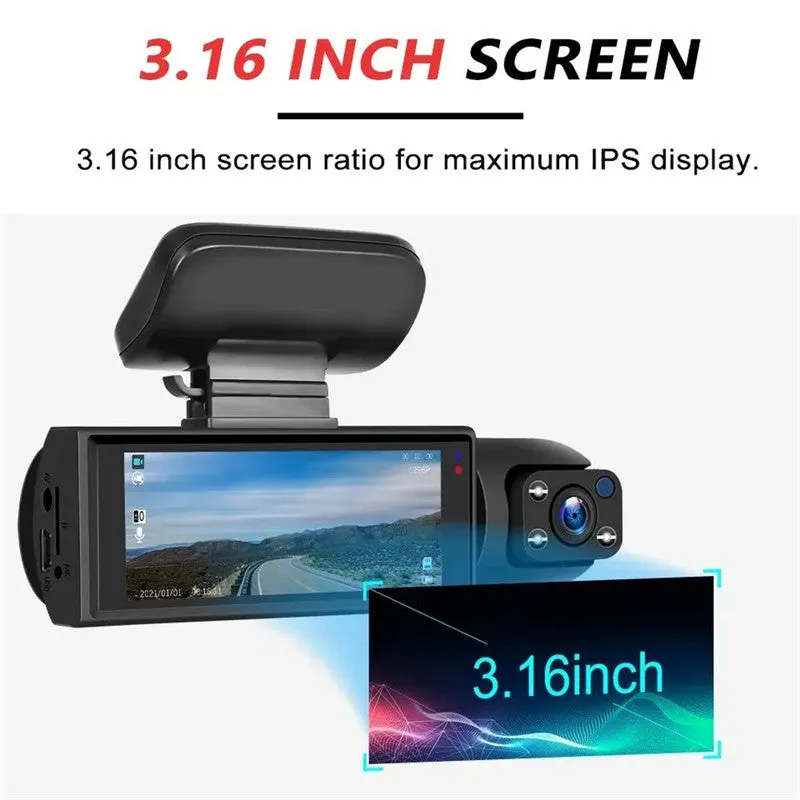 360° Dual View Car Dash Camera with 32GB Card