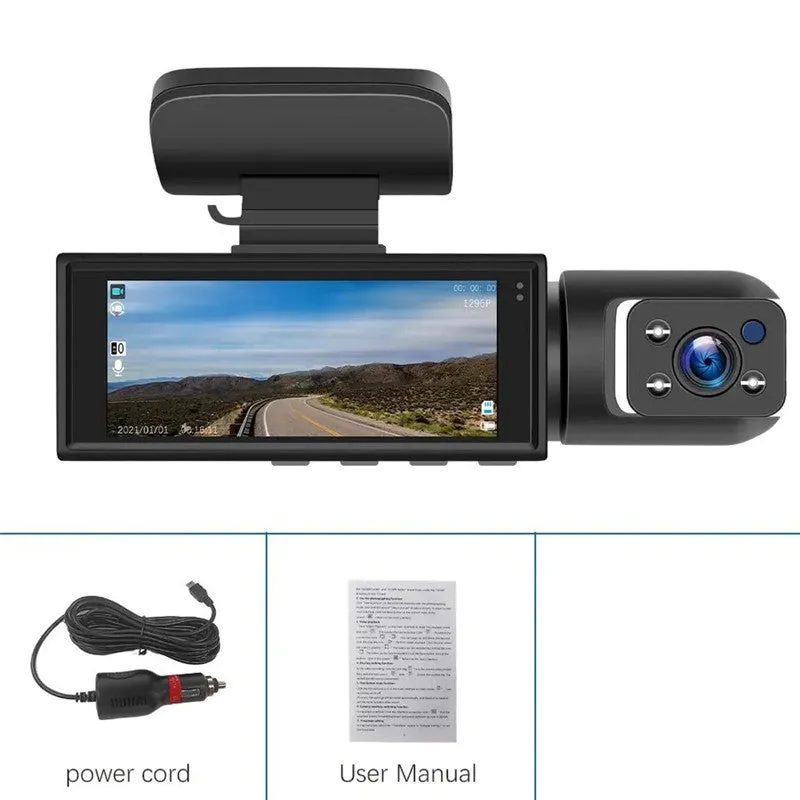 360° Dual View Car Dash Camera with 32GB Card