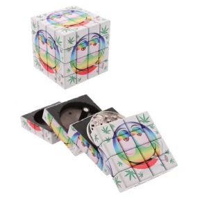 4 Part Metal Grinder - Rubix Cube - Smiley Face