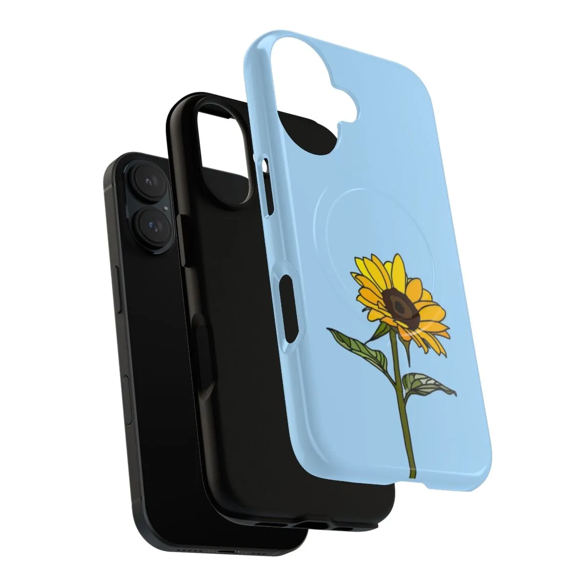 Aesthetic Sunflower Phone Case with Tough Magnetic Design