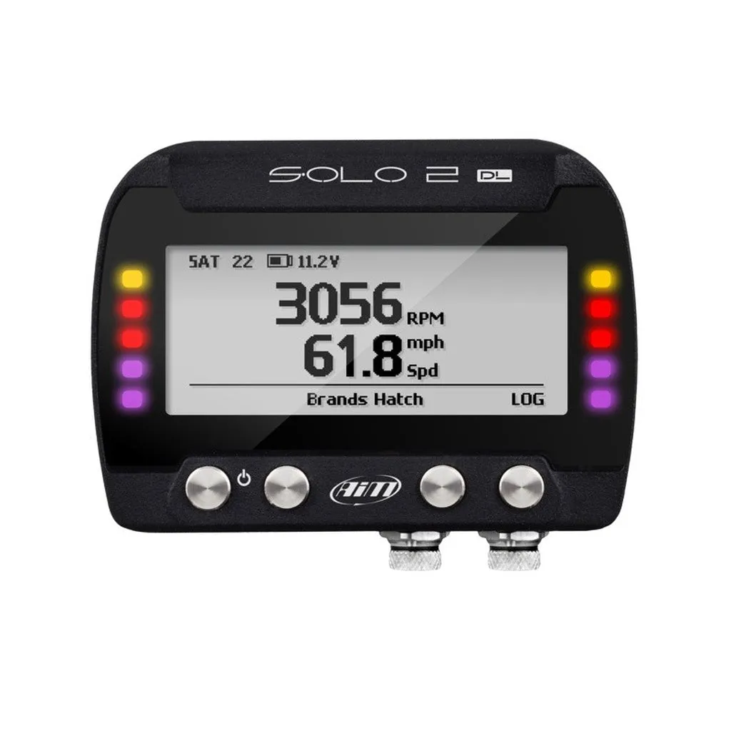 AIM X47SOLO2DL01E0 Lap Timer Solo 2 DL (CAN/K-Line and External Power Cable with OBDII Connector)