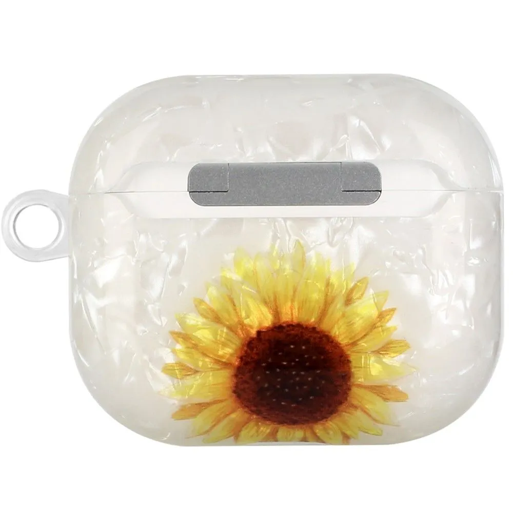 AirPods 3 pattern printing case with lanyard - Yellow Sunflower