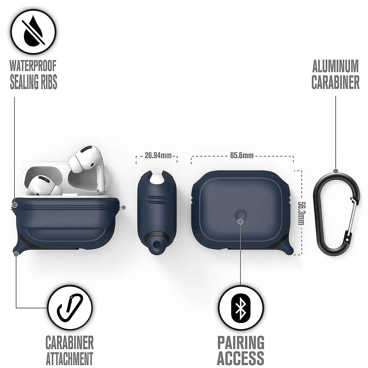 AirPods Pro (Gen 2/1) - Waterproof Case   Carabiner