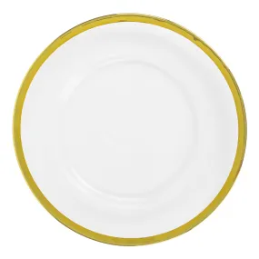 Alpine Glass Charger Plate - Gold trim