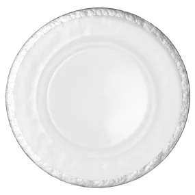 Alpine Glass Charger Plate - Silver trim