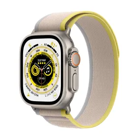 Apple Watch Ultra GPS   Cellular, 49mm Titanium Case with Yellow/Beige Trail Loop - M/L