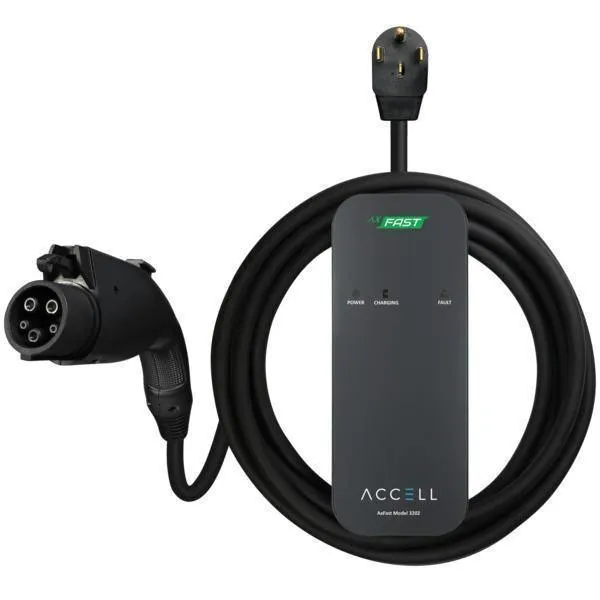 AxFAST 32-Amp 240-Volt Level 2 Portable Electric Vehicle Charger (EVSE) with 24.6-Foot Cable