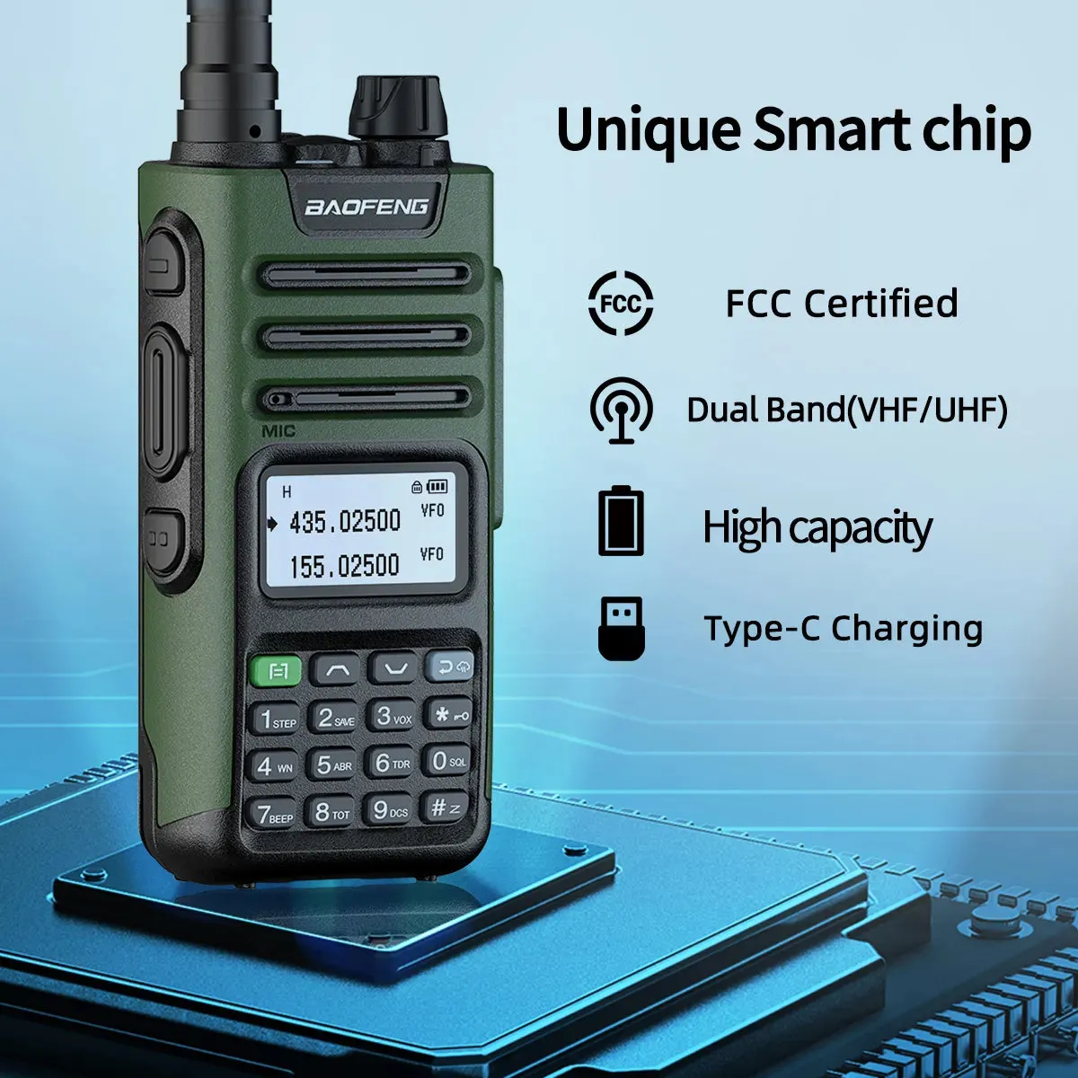 BaoFeng UV-13 PRO V2 Dual Band 999 Channels Walkie Talkie Type-C 16KM Long Range S22 UV-5R Transceiver Ham CB Two Way Radio