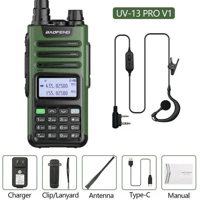 BaoFeng UV-13 PRO V2 Dual Band 999 Channels Walkie Talkie Type-C 16KM Long Range S22 UV-5R Transceiver Ham CB Two Way Radio