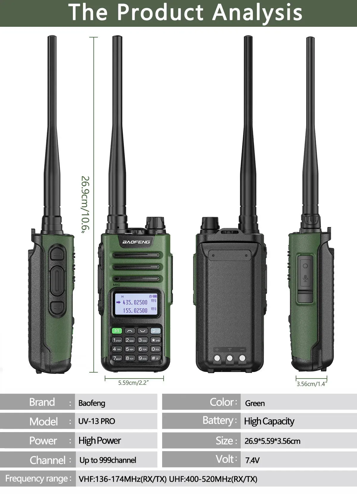 BaoFeng UV-13 PRO V2 Dual Band 999 Channels Walkie Talkie Type-C 16KM Long Range S22 UV-5R Transceiver Ham CB Two Way Radio