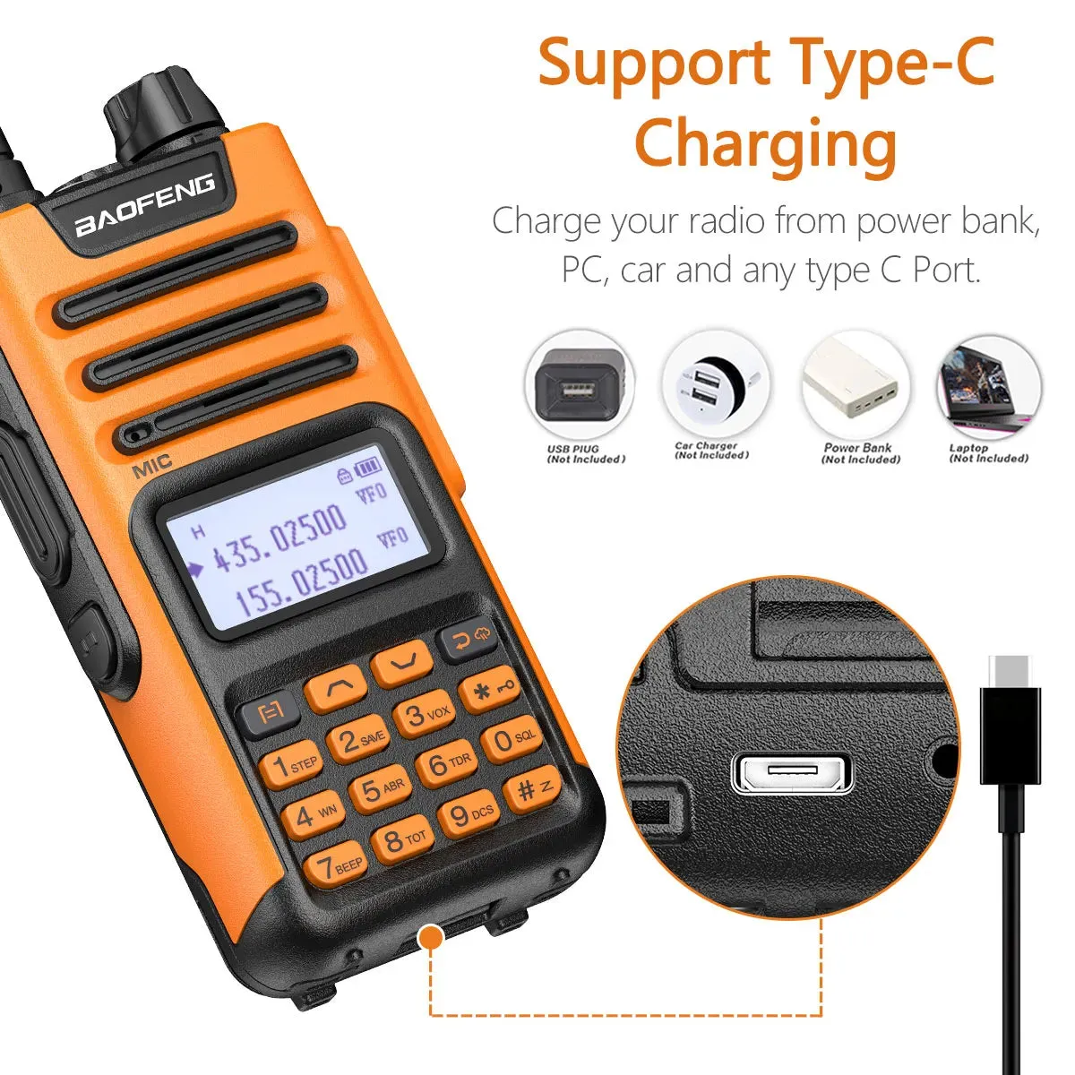 BaoFeng UV-13 PRO V2 Dual Band 999 Channels Walkie Talkie Type-C 16KM Long Range S22 UV-5R Transceiver Ham CB Two Way Radio