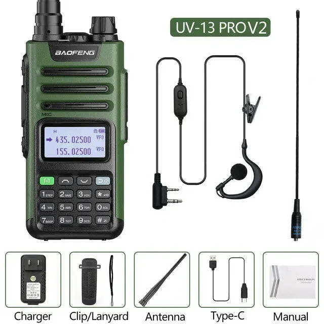 BaoFeng UV-13 PRO V2 Dual Band 999 Channels Walkie Talkie Type-C 16KM Long Range S22 UV-5R Transceiver Ham CB Two Way Radio