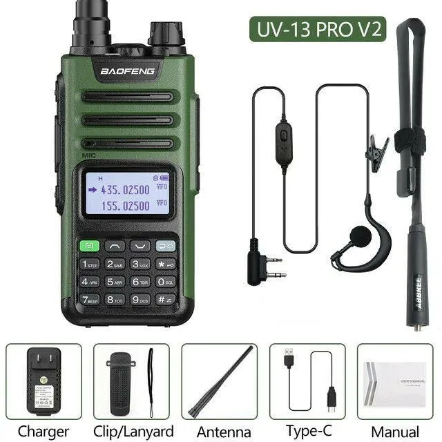 BaoFeng UV-13 PRO V2 Dual Band 999 Channels Walkie Talkie Type-C 16KM Long Range S22 UV-5R Transceiver Ham CB Two Way Radio