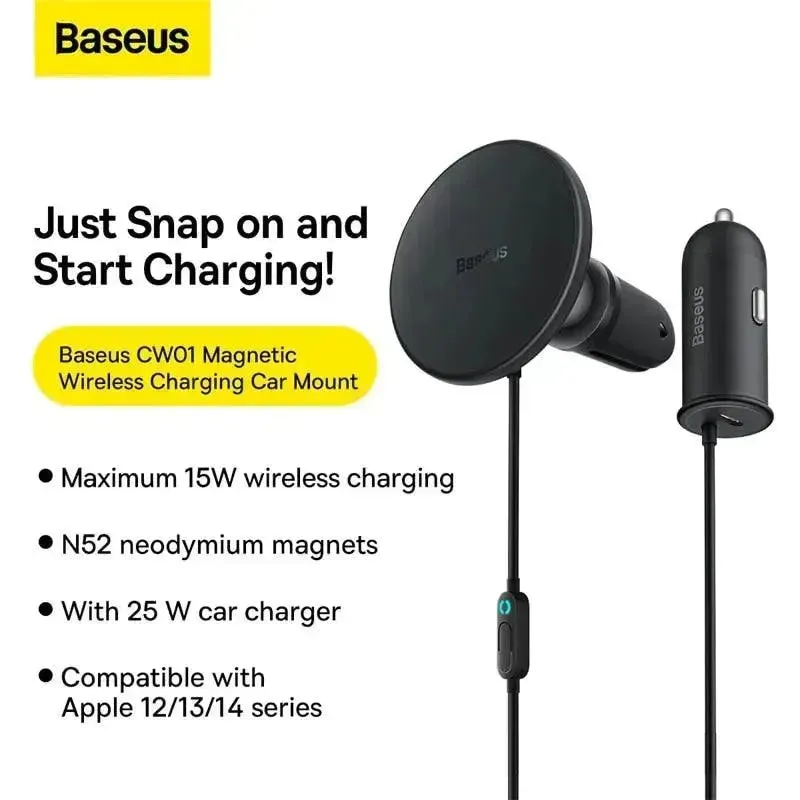 Baseus 40W Magnetic Car Wireless Charger Phone Stand