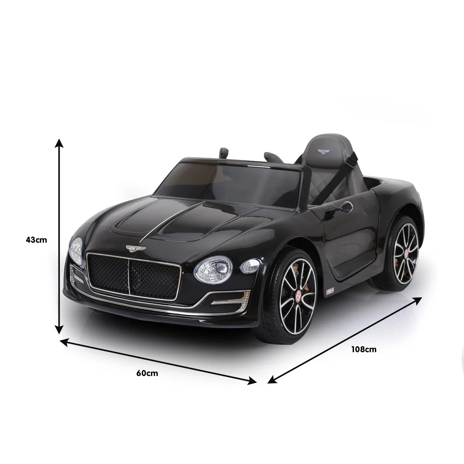 Bentley Exp 12 Electric Kids Ride On Car with Remote, MP3 - Black