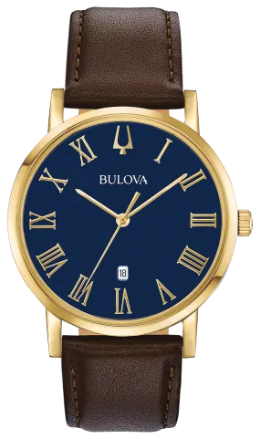 Bulova American Clipper Blue Dial Mens Watch 97B177