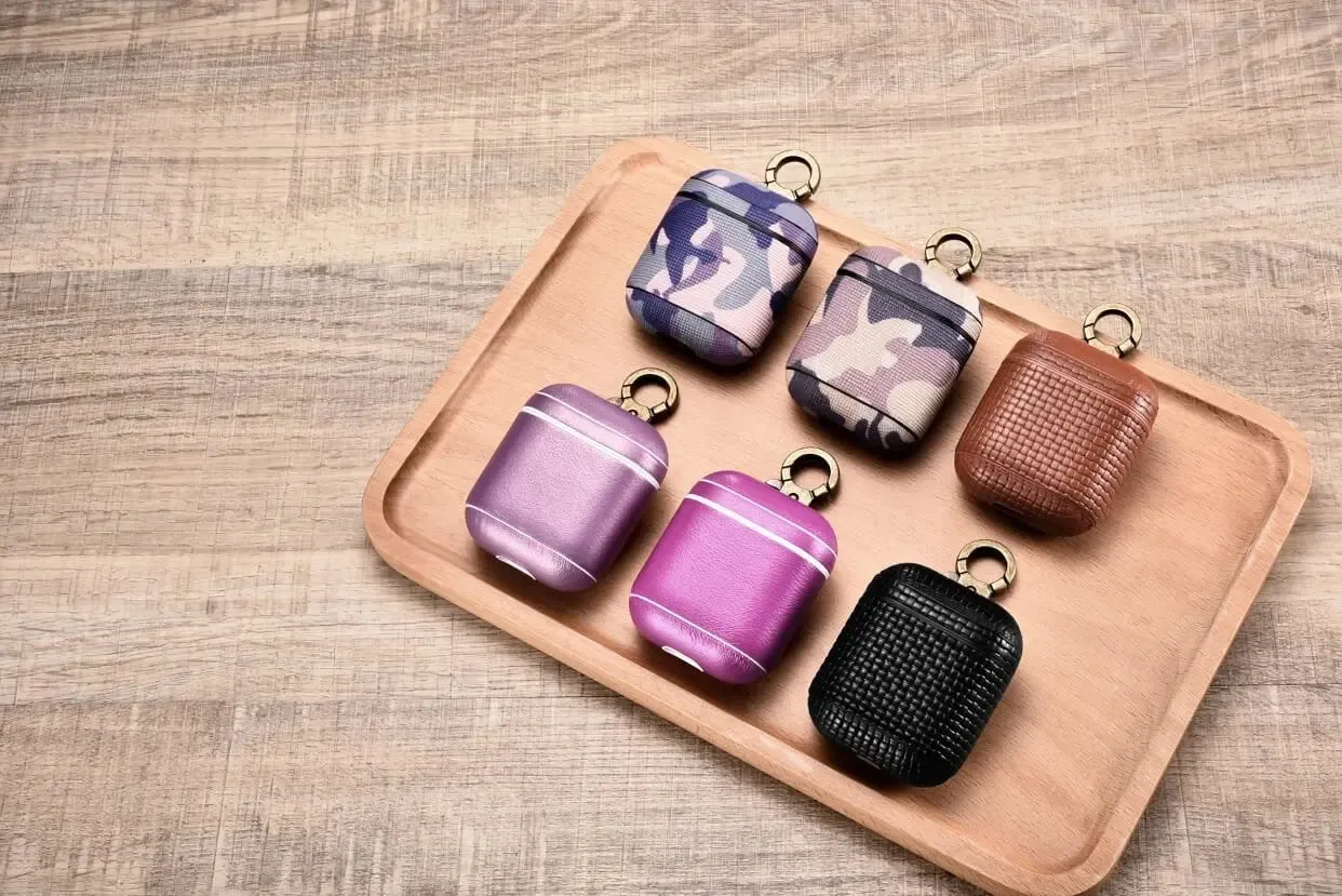 Camo Purple Premium Leather AirPods 1 & 2 Case-AirPods Case