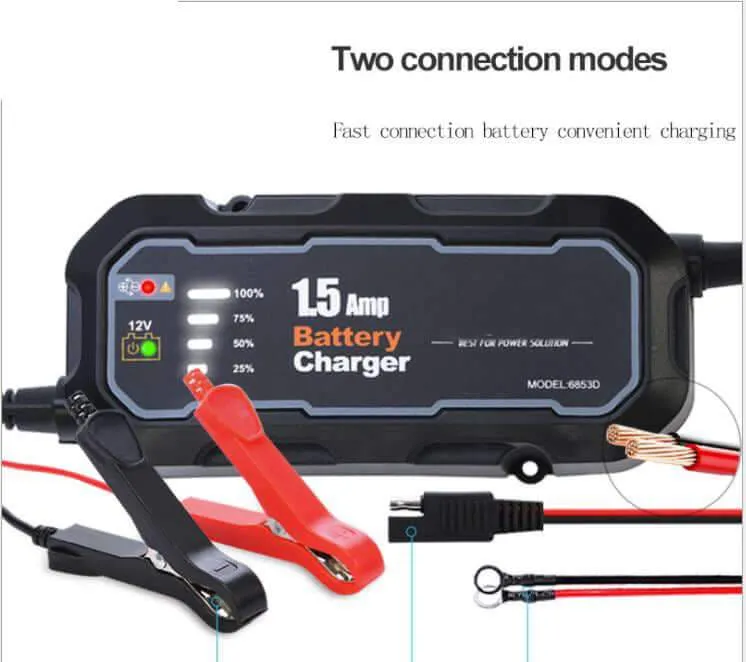 Car Battery Charger 12V 1500mA Smart Battery Charger