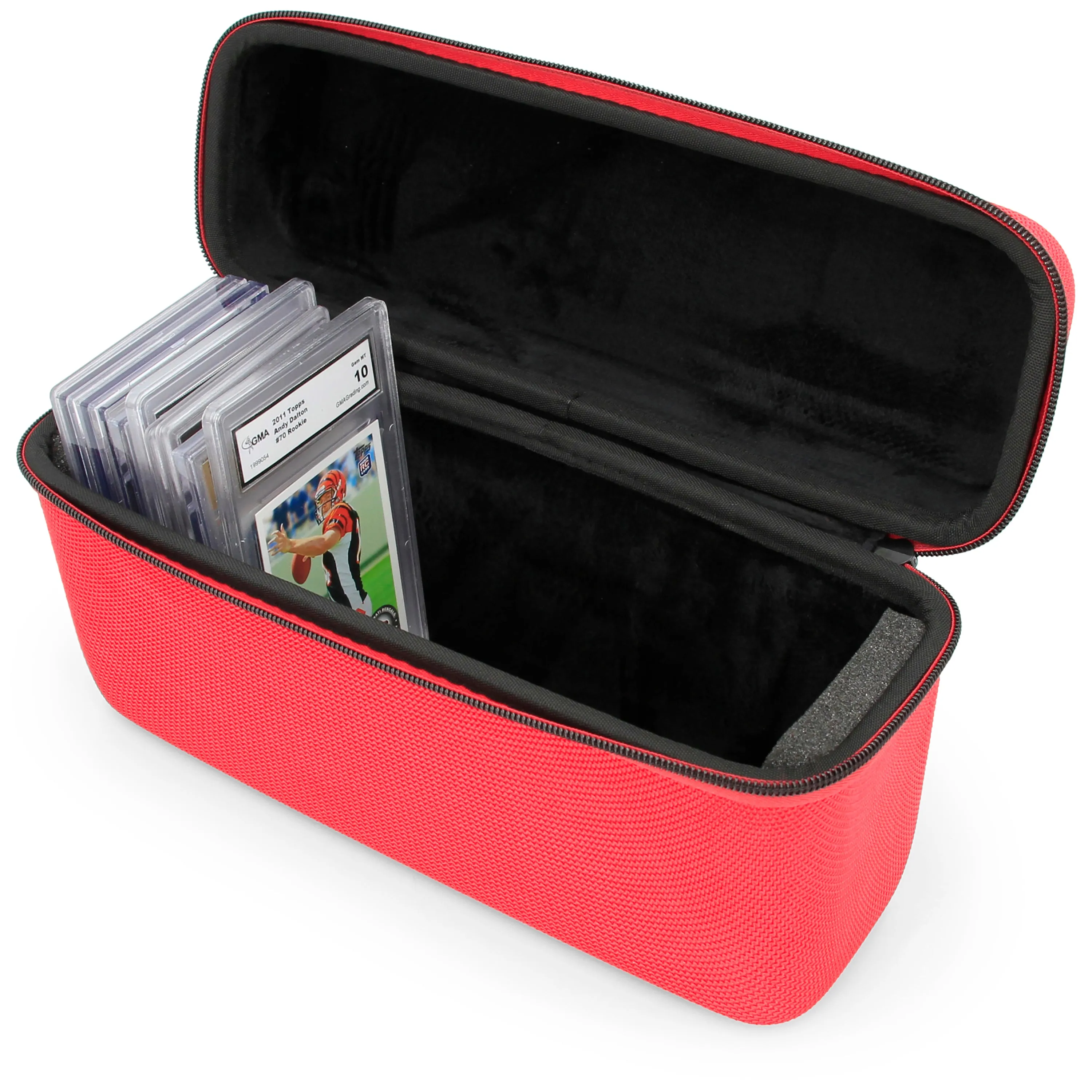 CASEMATIX Graded Card Case Compatible with 30  BGS PSA FGS Graded Sports Trading Cards, Red