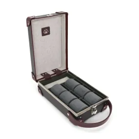 Centenary · 6-Slot Watch Case | Brown/Burgundy