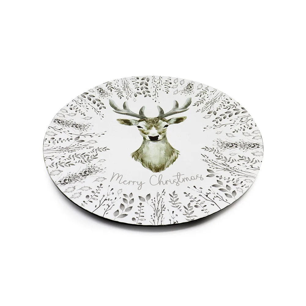 Christmas Stag Design Charger Plate 33cm