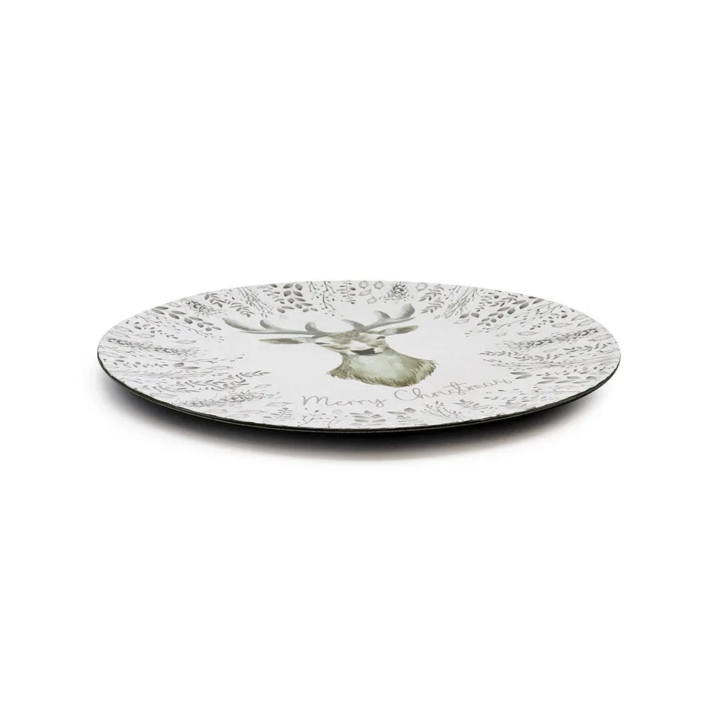 Christmas Stag Design Charger Plate 33cm