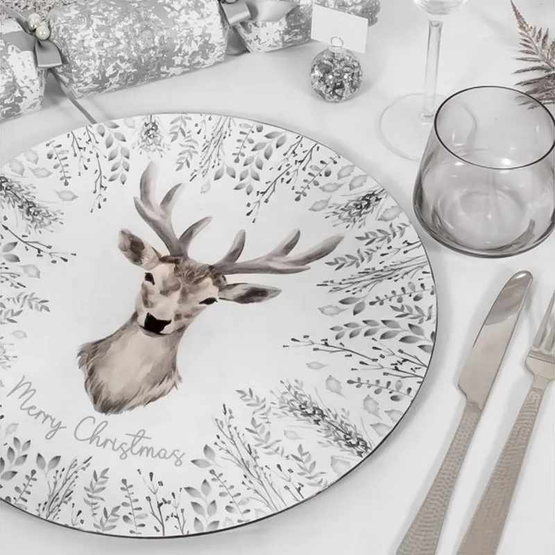 Christmas Stag Design Charger Plate 33cm