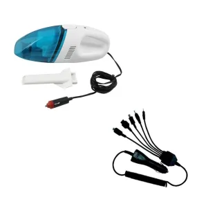 Combo - 12V Portable Car Vacuum Cleaner   Universal Car Charger for Mobiles