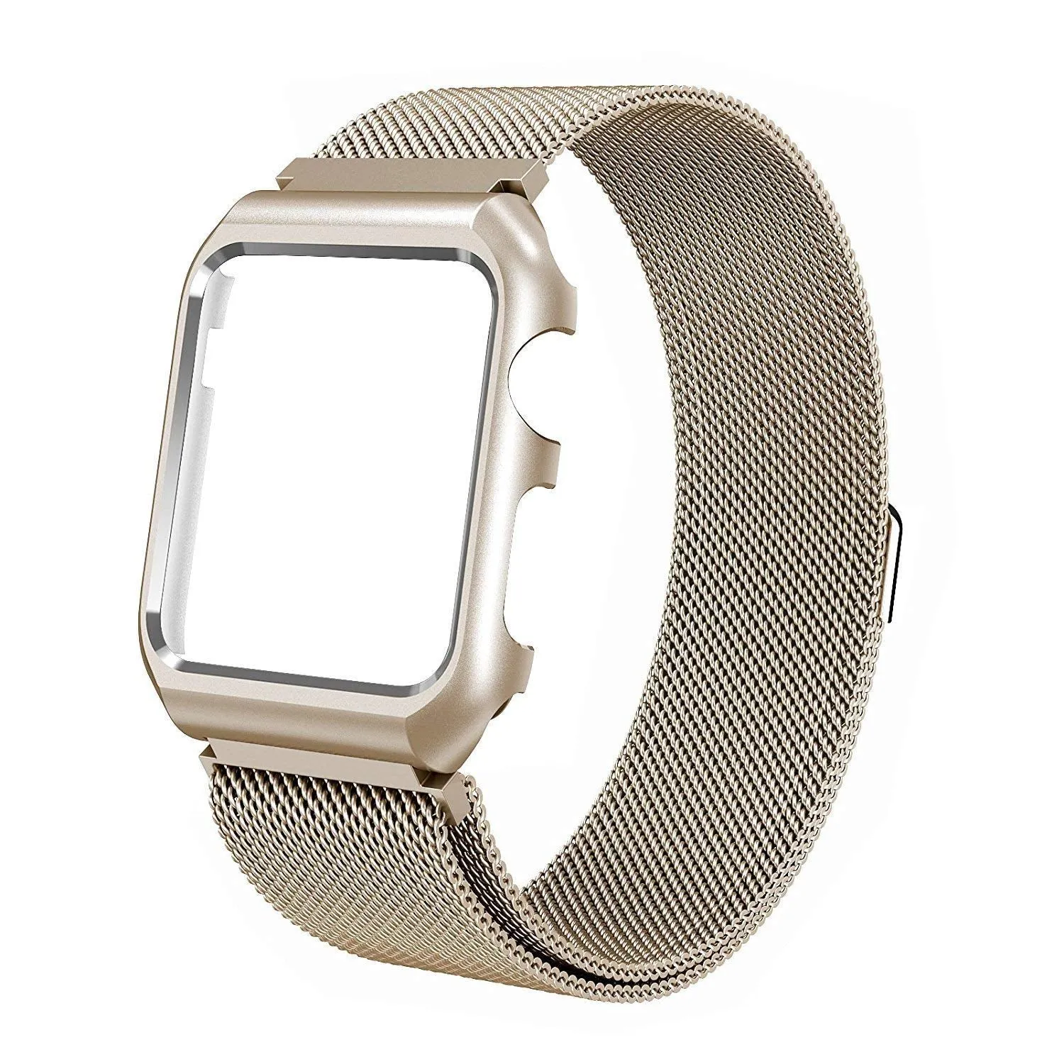 Compatible for Apple Watch Band with Case 42mm, Stainless Steel Mesh Milanese Loop with Adjustable Magnetic Closure Replacement Wristband iWatch Band for Apple Watch Series 3 2 1 - Gold