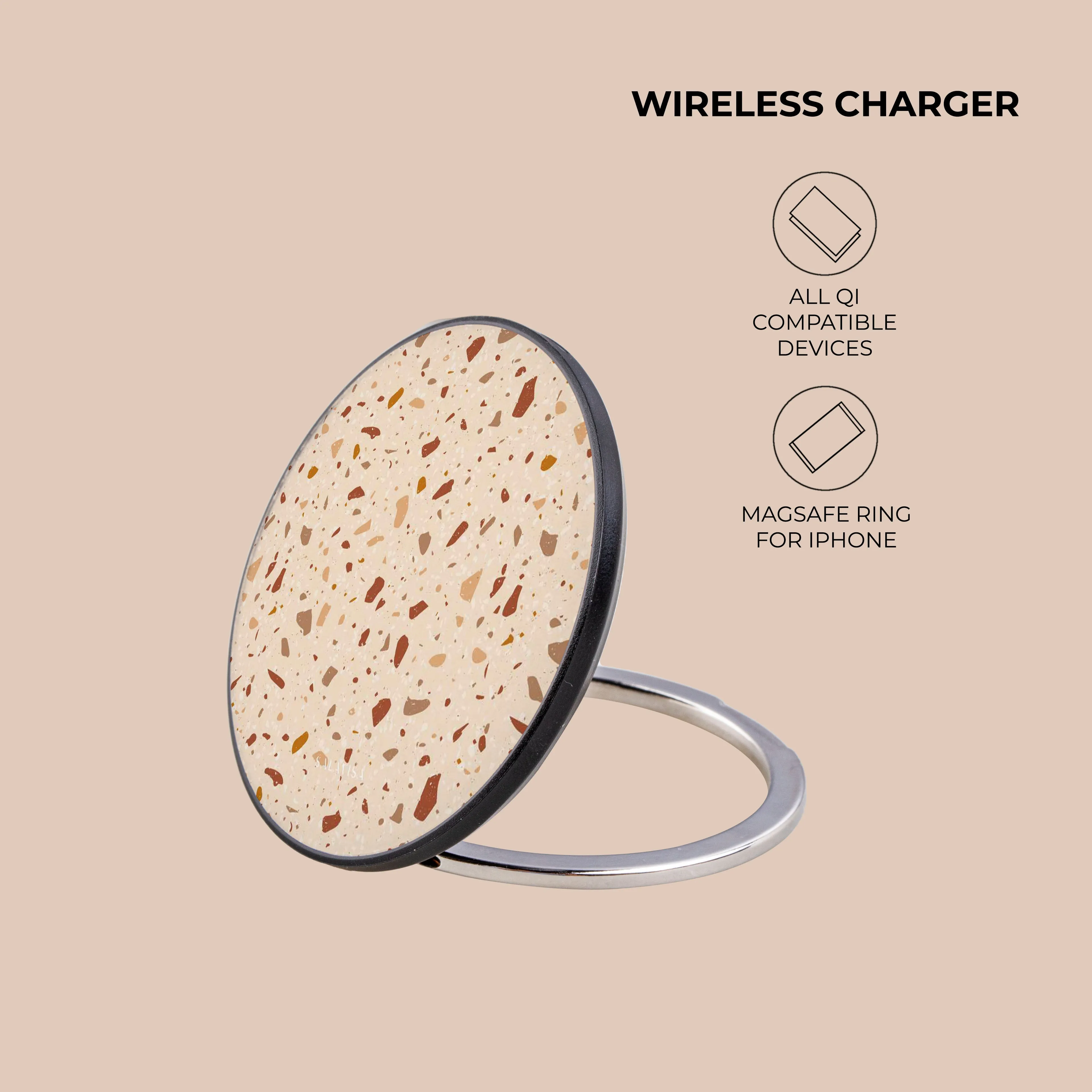 Cream Terrazzo Wireless Charger