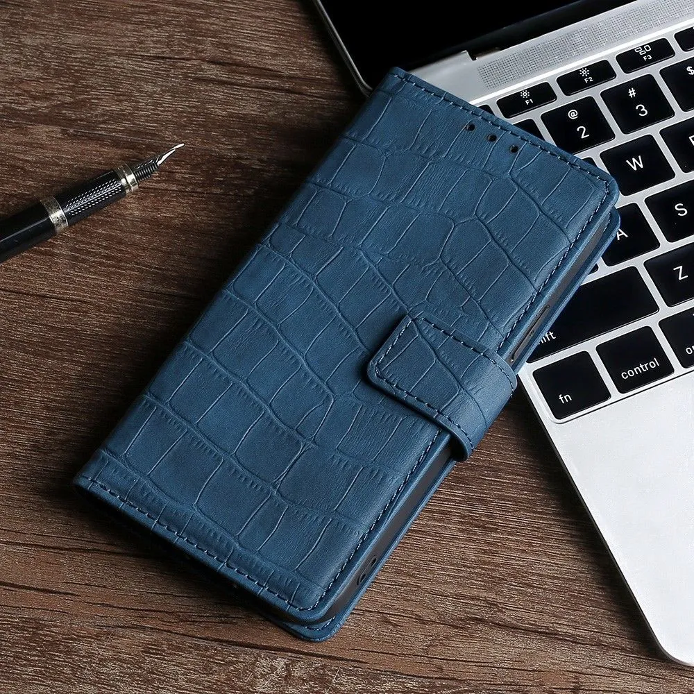 Crocodile textured leather case for Xiaomi 12 Pro - Blue