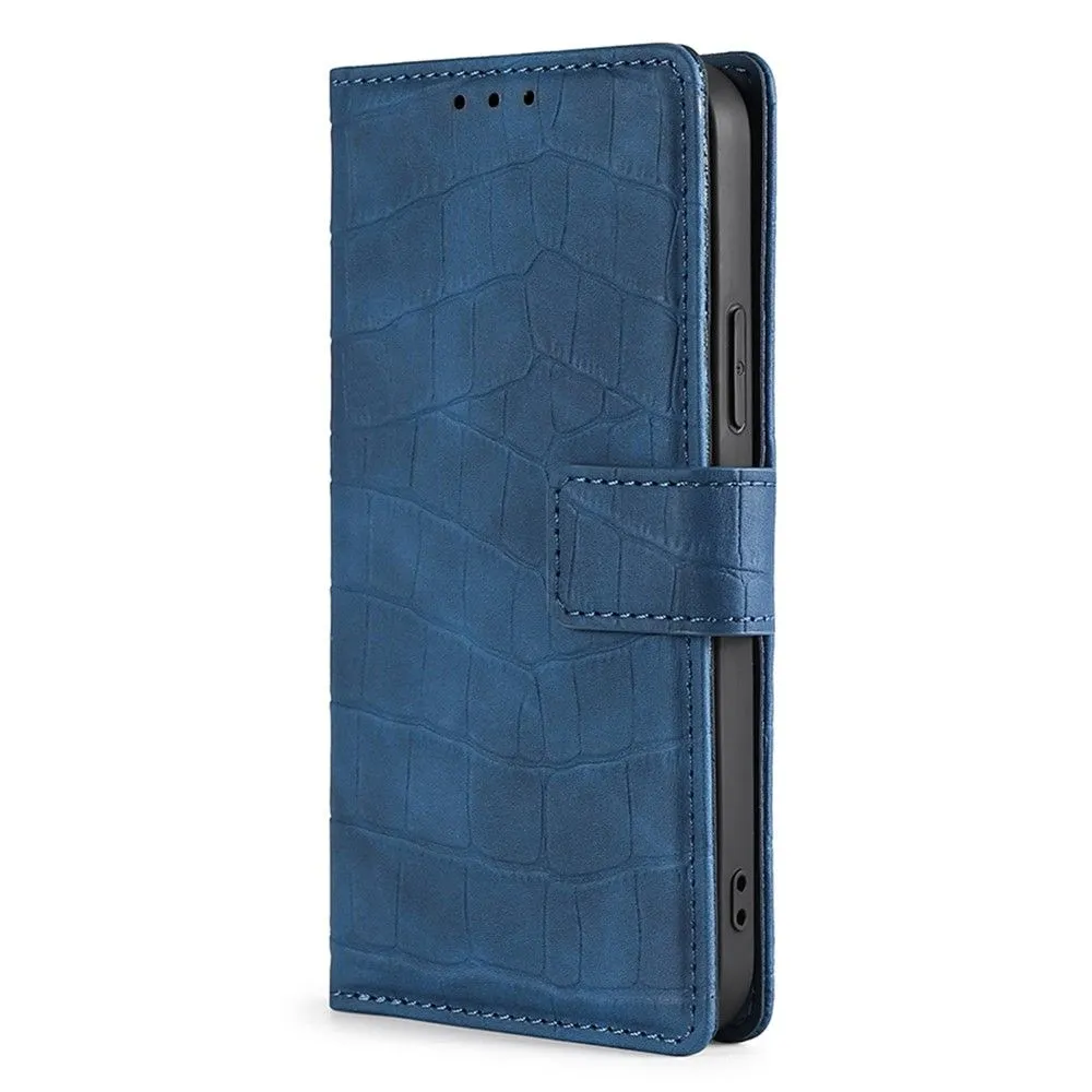 Crocodile textured leather case for Xiaomi 12 Pro - Blue