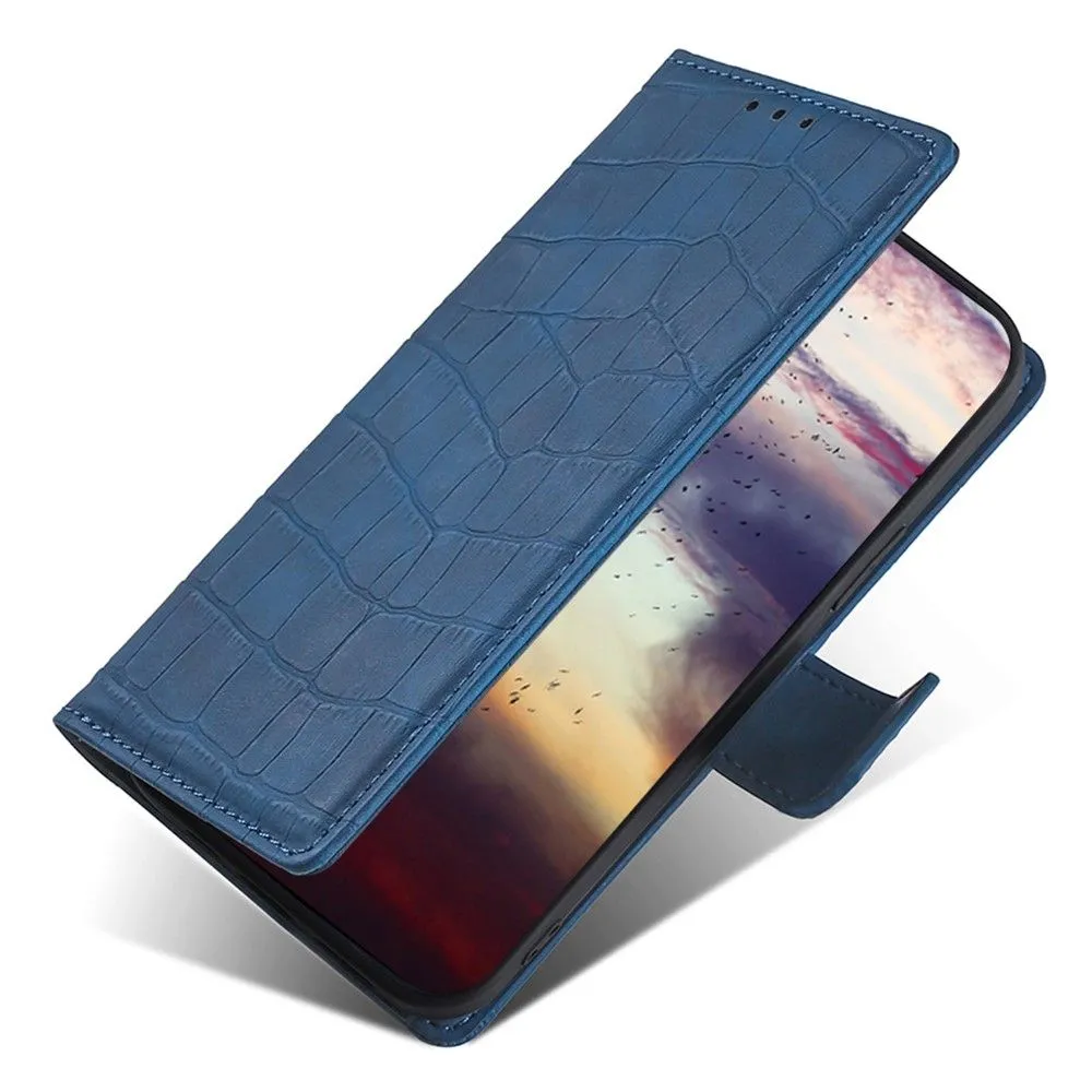 Crocodile textured leather case for Xiaomi 12 Pro - Blue