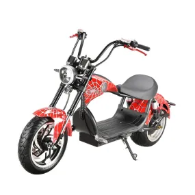 CRONY X1 Harley Electrocar car With BT Speaker 65KM/H Electrocar car Citycoco Fat Tire Electric motorcycle | Red spider